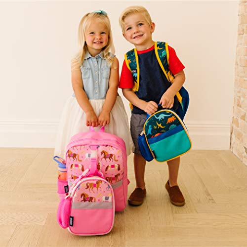 Wildkin Pack-it-All Kids Backpack for Boys & Girls, Ideal Size for School & Travel Backpack for Kids, Features Front Strap, Interior Sleeve, Back Support & Side Pocket (Horses)