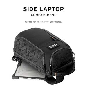 UAG 24-Liter Lightweight Tough Weather Resistant Laptop Backpack, Standard Issue Black Midnight Camo + UAG Hip Pack Durable Weather Resistant Adjustable Strap Cross Body Shoulder Bag, Ration Olive