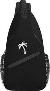 palm tree slanted sling bag crossbody daypack travel hiking mini fashion shoulder backpack for men women kids