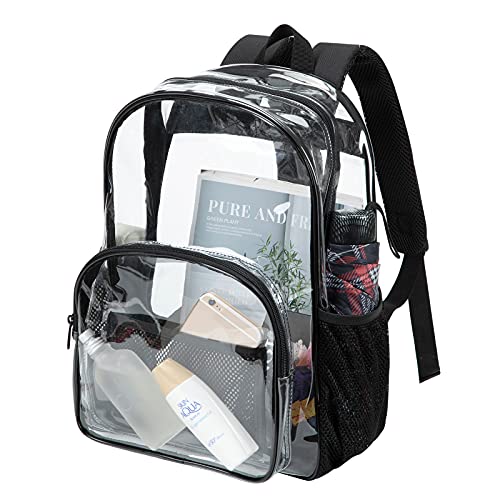 16.6"Clear Bookbags Backpack Daypack,Transparent Waterproof heavy duty see through for school stadium colleges sport event work