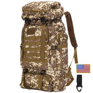 75 liters camping trekking military tactical backpack travel backpack hunting backpack (classic desert)