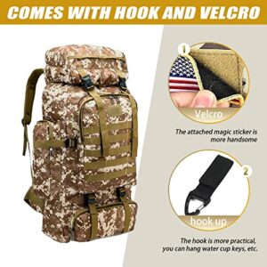 75 liters camping trekking military tactical backpack travel backpack hunting backpack (classic desert)