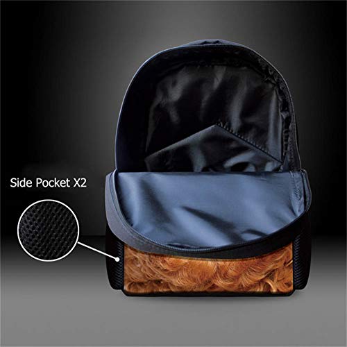 INSTANTARTS Fire Baseball Shoulder Backpack Kindergarten Set Pencil Bag with Lunch Box,Combustion