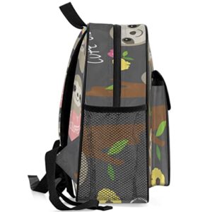 Kids Backpack Cute Animal Bookbag Toddler Backpack Funny Sloth Preschool Bag with Adjustable Chest Strap for Boys Girls