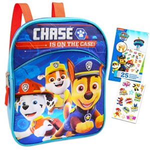 paw patrol backpack for boys bundle ~ premium 11″ paw patrol mini school bag for toddlers with stickers and tattoos (paw patrol school supplies)