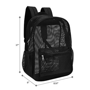 Heavy Mesh Backpack Beach Backpack ,Perspective College Backpack, with Padded Shoulder Strap, Suitable for swimming, diving, outdoor sports，Carry Portable Oxygen Tank