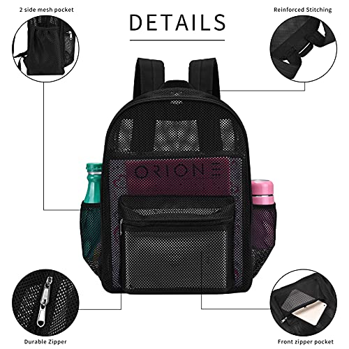 Heavy Mesh Backpack Beach Backpack ,Perspective College Backpack, with Padded Shoulder Strap, Suitable for swimming, diving, outdoor sports，Carry Portable Oxygen Tank