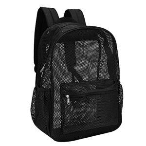 Heavy Mesh Backpack Beach Backpack ,Perspective College Backpack, with Padded Shoulder Strap, Suitable for swimming, diving, outdoor sports，Carry Portable Oxygen Tank
