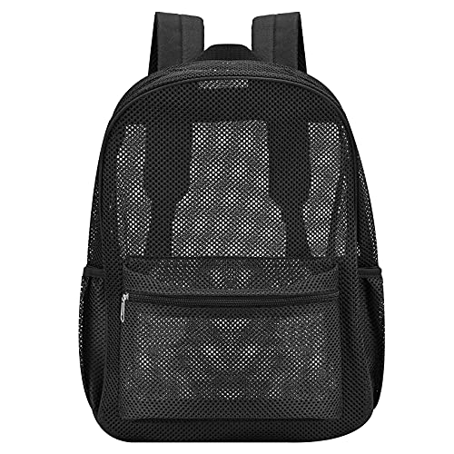 Heavy Mesh Backpack Beach Backpack ,Perspective College Backpack, with Padded Shoulder Strap, Suitable for swimming, diving, outdoor sports，Carry Portable Oxygen Tank