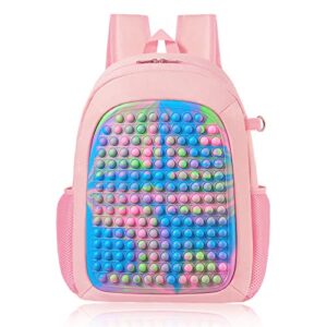 gigilli pop school backpack for girls, rainbow lightweight girls pop bookbag backpack for school, large capacity elementary schoolbag for school supplies birthday, back to school gifts for girls kids