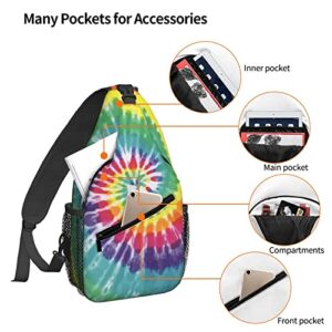 Dujiea Crossbody Backpack For Men Women Sling Bag, Beautiful Tie Dye Chest Bag Shoulder Bag Lightweight One Strap Backpack Multipurpose Travel Hiking Daypack