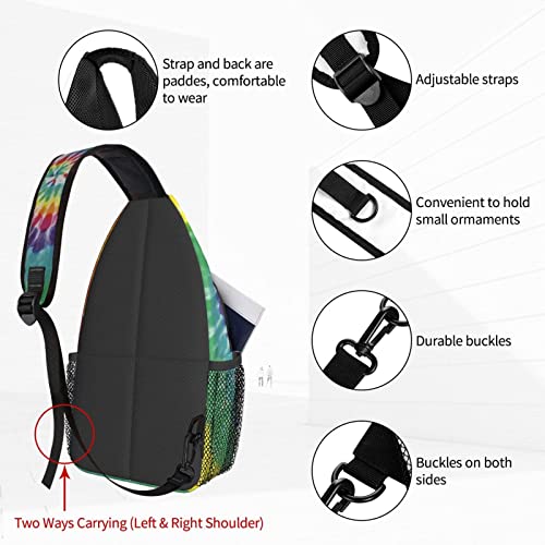 Dujiea Crossbody Backpack For Men Women Sling Bag, Beautiful Tie Dye Chest Bag Shoulder Bag Lightweight One Strap Backpack Multipurpose Travel Hiking Daypack