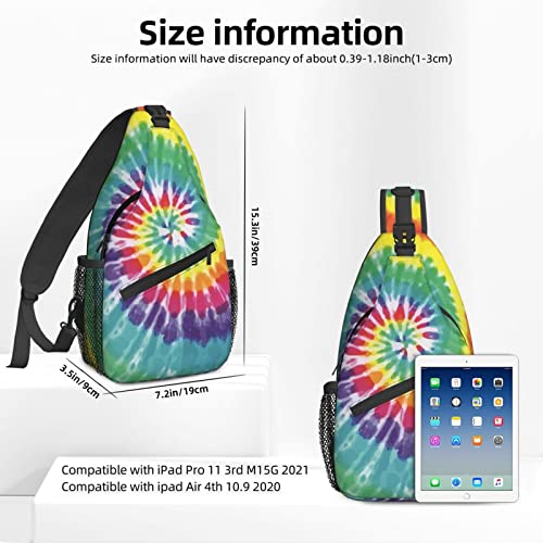 Dujiea Crossbody Backpack For Men Women Sling Bag, Beautiful Tie Dye Chest Bag Shoulder Bag Lightweight One Strap Backpack Multipurpose Travel Hiking Daypack