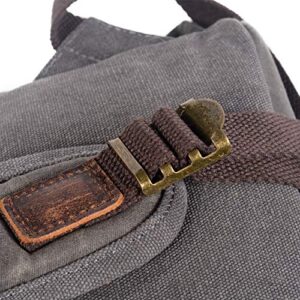 Genuine Leather Canvas waxed Backpack Travel Laptop Bag