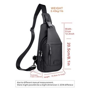 Genuine Leather Sling Bag Small,Chest Shoulder Bags for Men Outdoors Anti Theft