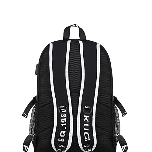 School Backpack ,Anime Luminous Noctilucent School Bags Daypack, Waterproof USB Chargeing Port Laptop Backpack Tech Bookbag Work Bag, bookbags for boys Backpacks for teens Backpack For Women (Black)