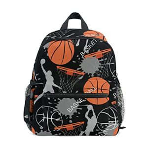 tropicallife kids backpack basketball player art painting toddlers schoolbag with chest strap & bottle holder rucksack for preschool nursery girls boys, lightweight