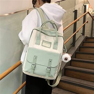 Aesthetic Kawaii Backpack for School (light green)