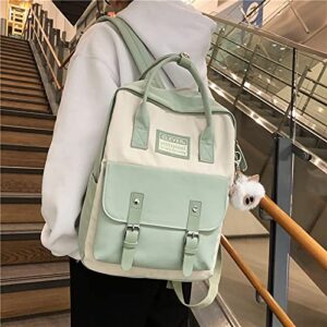 Aesthetic Kawaii Backpack for School (light green)