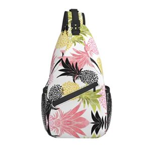 Pineapple Sling Bag for Women Chest Sling Bag Casual for Travel Hiking Gym One Size