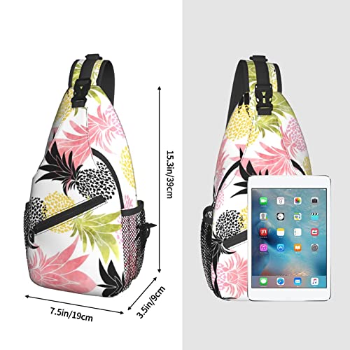 Pineapple Sling Bag for Women Chest Sling Bag Casual for Travel Hiking Gym One Size