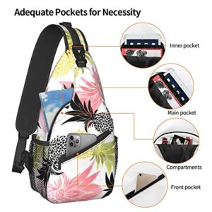 Pineapple Sling Bag for Women Chest Sling Bag Casual for Travel Hiking Gym One Size