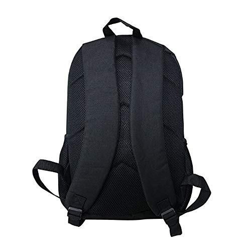School Backpack Set Lunch Bags Pencil Case Cool Black Cat Print Bookbags 3 Pcs Set for for Kids/ Girls