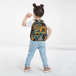 Jolisa-Buoncore Sunflower Turquoise Cow Print School Bags Kids Bag Backpack For School,Casual Daypacks For Teens Black One Size