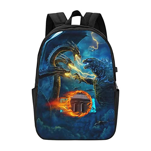 Movie Monsters Backpack 17 Inch Large Capacity Casual Dinosaur Backpacks Travel Bag Sports Gifts Color