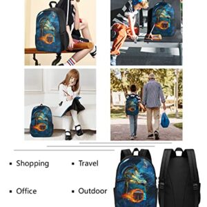Movie Monsters Backpack 17 Inch Large Capacity Casual Dinosaur Backpacks Travel Bag Sports Gifts Color