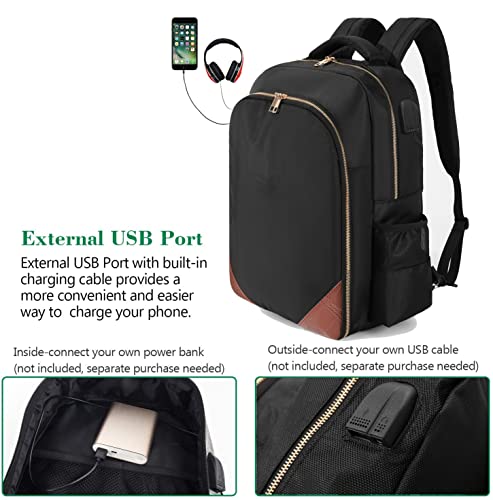 Travel Backpack Bag for Barbers and Hairstylist; Organizer Case for Clippers and Supplies Travel Bag for Barbers Tools with USB Port with PU