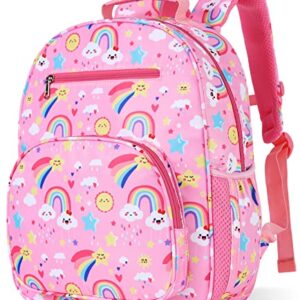 JoyLEME Backpack for Girls Kids, Ideal Kids Rainbow Clouds School Backpack Casual Daypack, Waterproof Preschool Kindergarten Elementary Large Capacity Schoolbag Teen Girls Valentine's Day Gifts（12L）