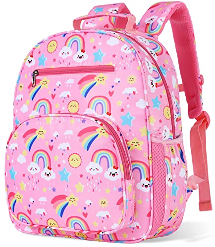 JoyLEME Backpack for Girls Kids, Ideal Kids Rainbow Clouds School Backpack Casual Daypack, Waterproof Preschool Kindergarten Elementary Large Capacity Schoolbag Teen Girls Valentine's Day Gifts（12L）