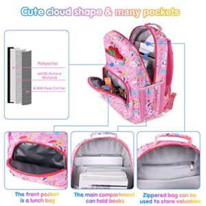 JoyLEME Backpack for Girls Kids, Ideal Kids Rainbow Clouds School Backpack Casual Daypack, Waterproof Preschool Kindergarten Elementary Large Capacity Schoolbag Teen Girls Valentine's Day Gifts（12L）