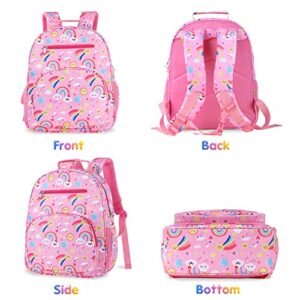 JoyLEME Backpack for Girls Kids, Ideal Kids Rainbow Clouds School Backpack Casual Daypack, Waterproof Preschool Kindergarten Elementary Large Capacity Schoolbag Teen Girls Valentine's Day Gifts（12L）