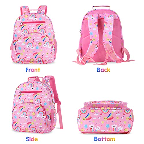 JoyLEME Backpack for Girls Kids, Ideal Kids Rainbow Clouds School Backpack Casual Daypack, Waterproof Preschool Kindergarten Elementary Large Capacity Schoolbag Teen Girls Valentine's Day Gifts（12L）