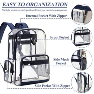 Clear backpack, Chase Chic Transparent School Backpack Large Heavy Duty See Through Daypack for School Work Travel