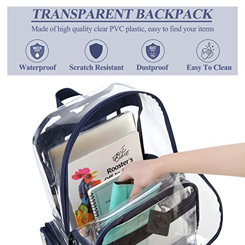 Clear backpack, Chase Chic Transparent School Backpack Large Heavy Duty See Through Daypack for School Work Travel