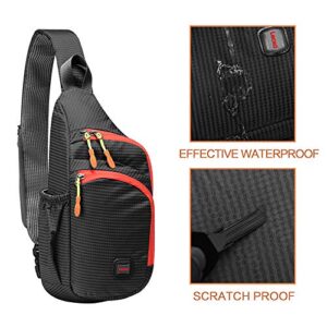 Lecxci Outdoor Chest Sling Bag Lightweight Waterproof Backpack for Unisex /Man/Women(M,black)