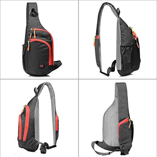 Lecxci Outdoor Chest Sling Bag Lightweight Waterproof Backpack for Unisex /Man/Women(M,black)