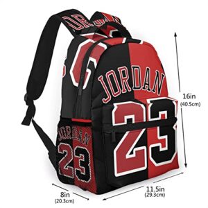 Jordan 23 Basketball Backpack Laptop Travel Book Bag Lightweight Daypack For Men Women Teens, One Size