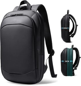 laptop backpack work business slim backpack 17” computer men women expandable lightweight water-resistant durable casual daypack anti-theft usb charging port bookbag for travel college school-black