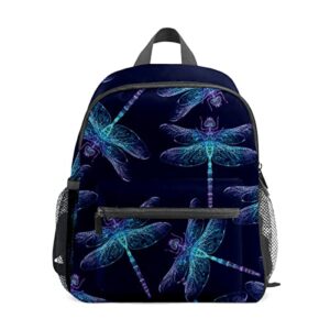 zgonohye girls cute mini backpack blue dragonfly small backpack school bag lightweight preschool backpacks fashion backpack purse for women travel bag daypack for girls boys