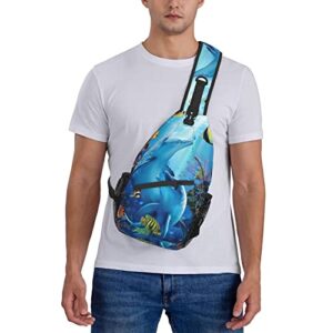 Dolphin Sling Bag Crossbody Chest Daypack Casual Backpack Animal Shoulder Bag For Travel Hiking Picnic