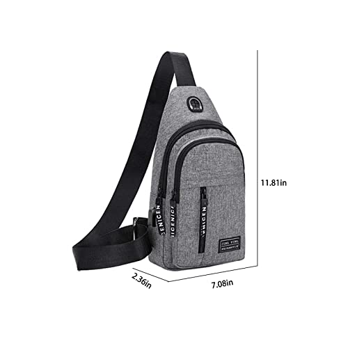 Ausyst Multipurpose Crossbody Chest Bag Waterproof Strap Bag with USB Hole & Headphone Hole Sport Outdoor Hiking Backpack