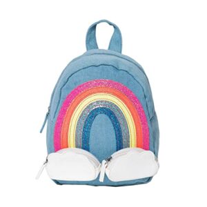 target brands cat & jack toddler girls’ rainbow denim backpack, one size