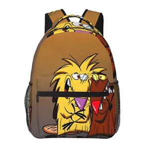 pobecan angry anime beavers backpack funny laptop back pack book bag hiking outgoing daypack for women mens