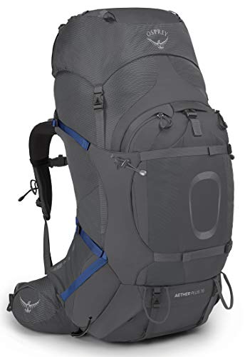 Osprey Aether Plus 70 Men's Backpacking Backpack Eclipse Grey, Large/X-Large