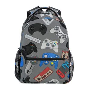 custom school boys girls video game controller gadgets durable patterned polyester backpack unisex laptop waterproof school bag