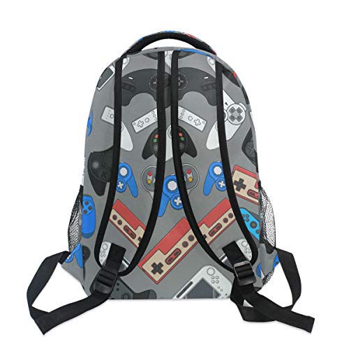 Custom School Boys Girls Video Game Controller Gadgets durable Patterned Polyester Backpack Unisex Laptop Waterproof School Bag